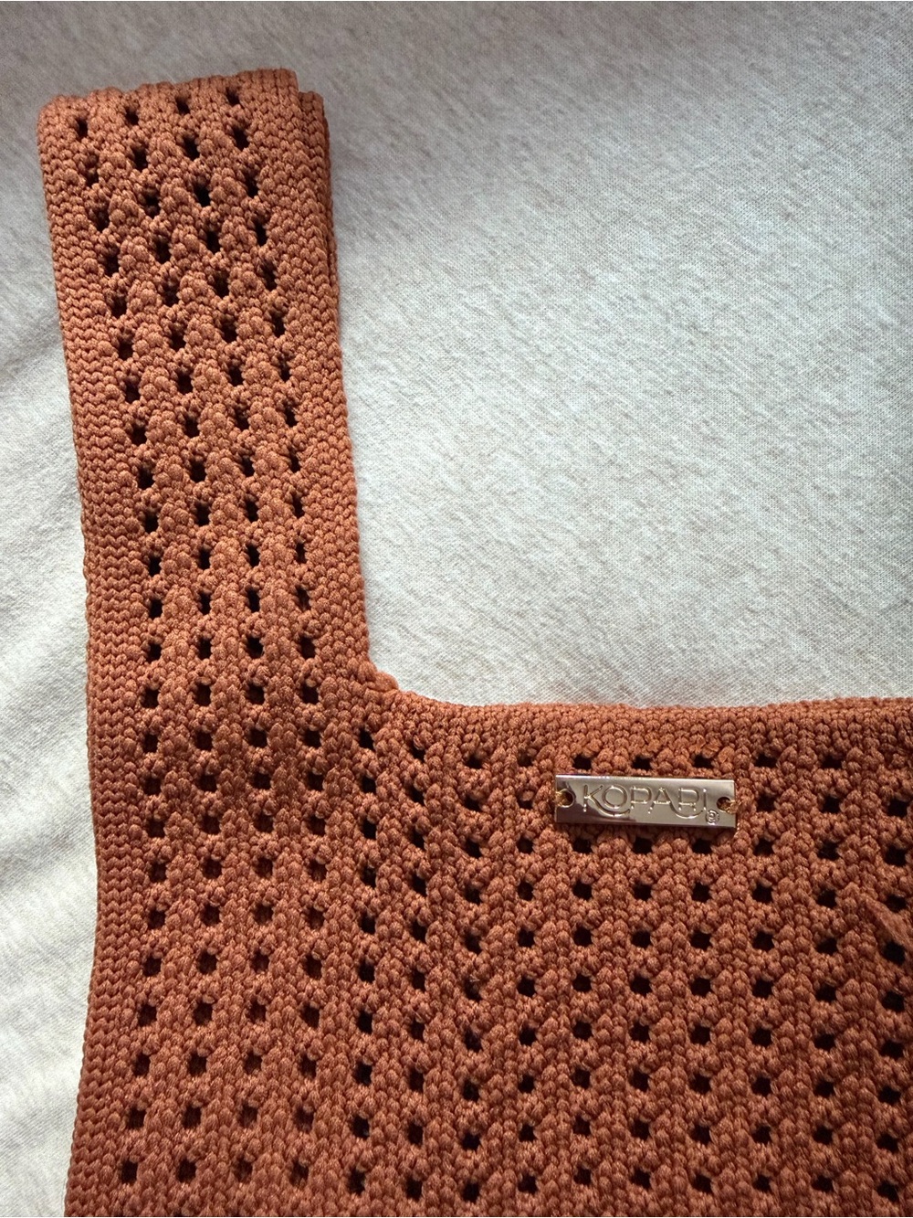 Kopari Crochet Tote in Rust